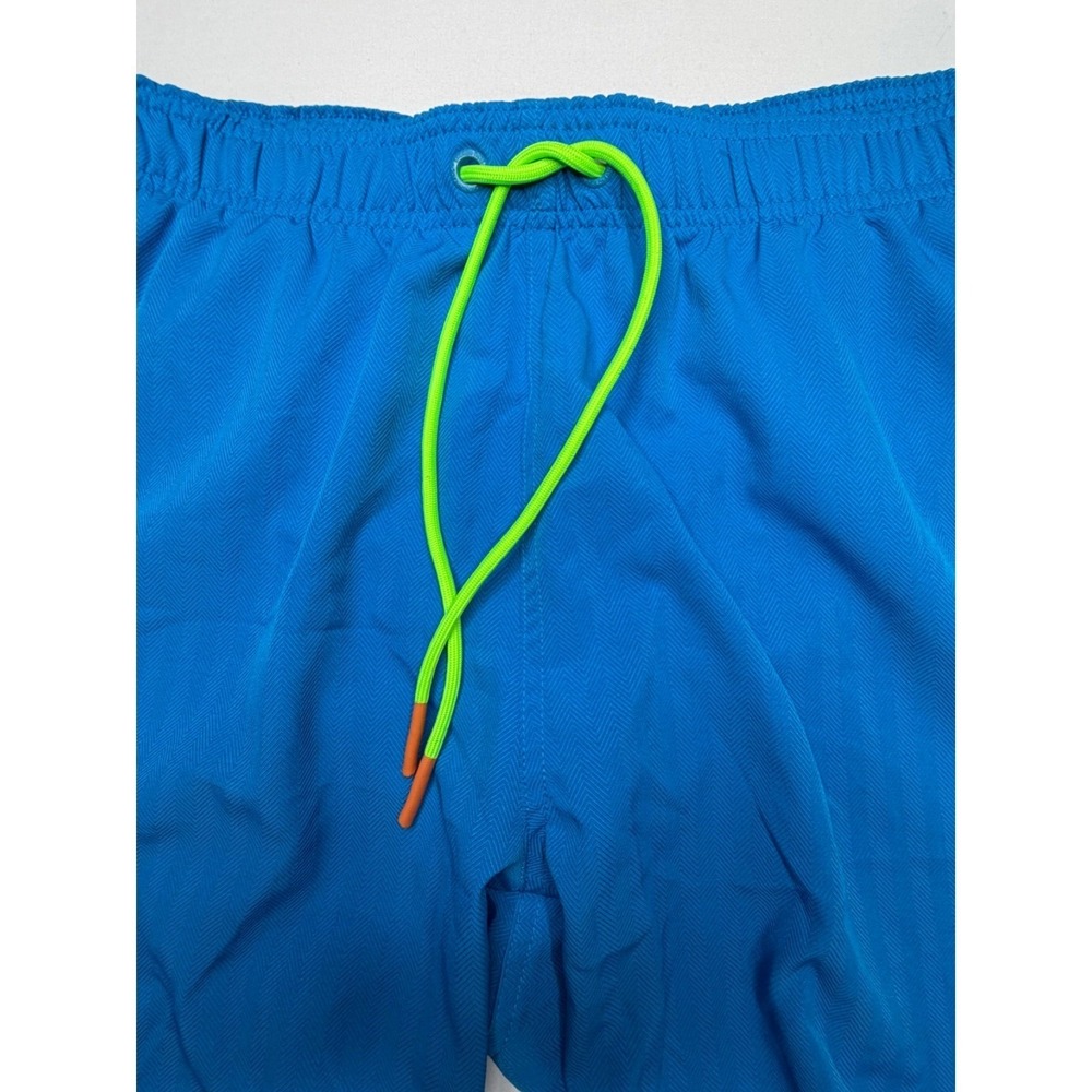 Broken Threads Blue Swim Trunks Men's XL Lined Beach Shorts Neon Pockets - Picture 2 of 10